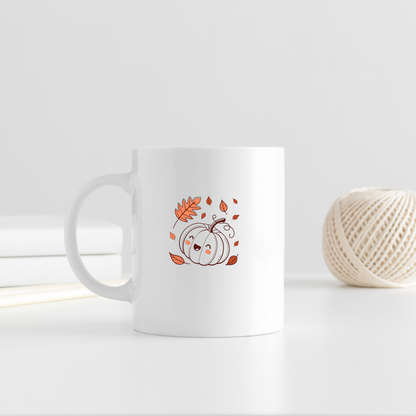 Mug joyeux avec citrouille kawaii, parfait pour célébrer Halloween chaleureusement