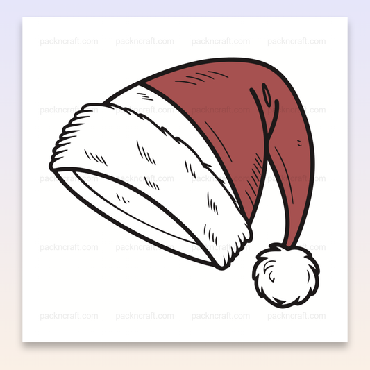 Illustration du chapeau de Noël en SVG, idéale pour des projets DIY festifs.