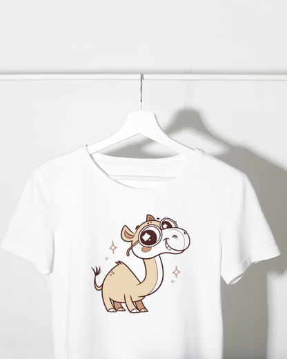 T-shirt avec chameau joyeux aux lunettes style Kawaii pour décoration ludique