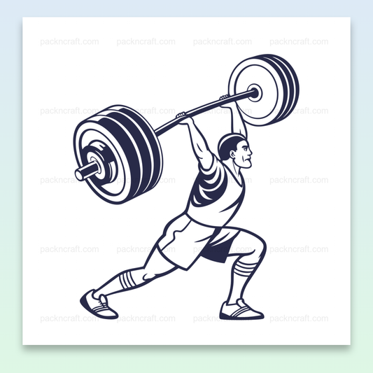 Illustration d'un haltérophile en pleine action, utilisation en sport et DIY