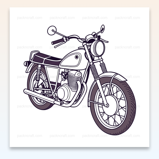Illustration vintage de la Yamaha XS650 1969, parfaite pour papeterie et déco.