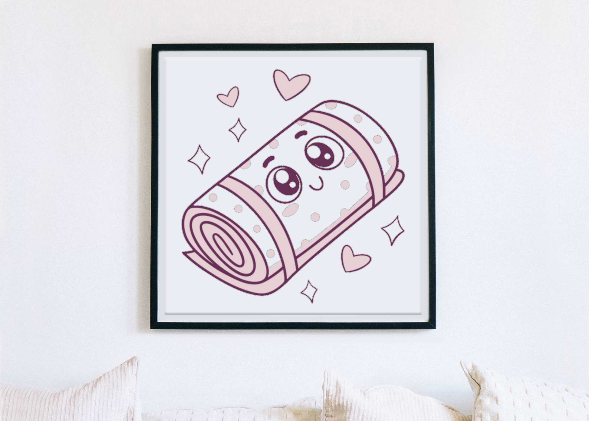 Cadre décoratif avec illustration bébé kawaii