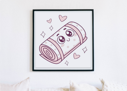 Cadre décoratif avec illustration bébé kawaii