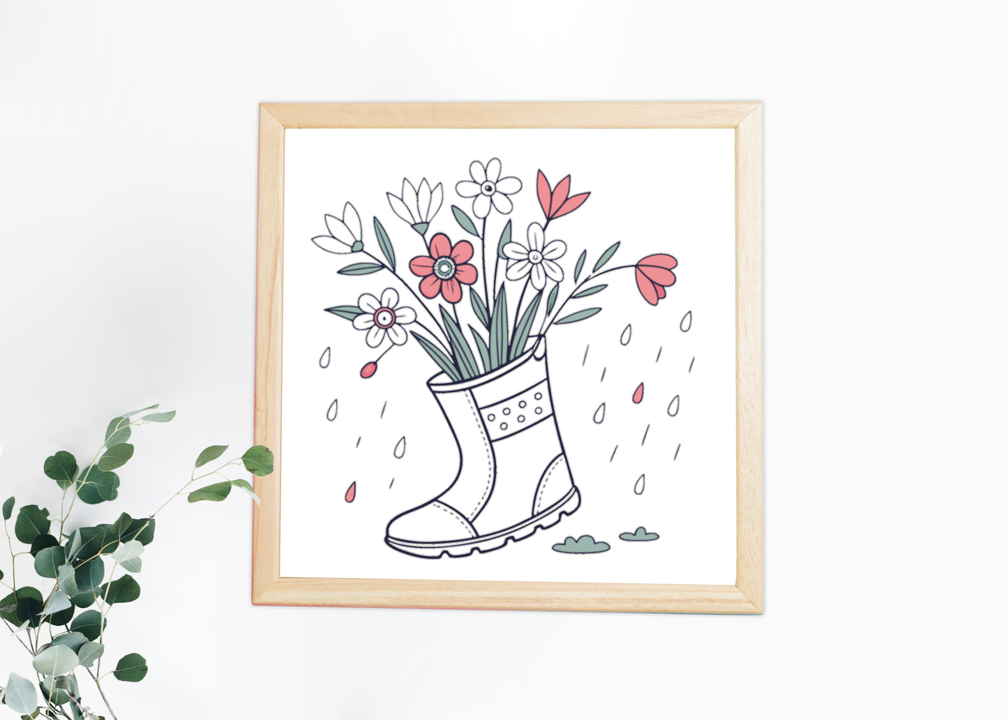 Cadre décoratif avec fleurs pastel sur fond nature printanière