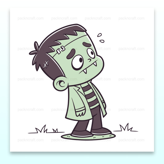 Illustration SVG d'un petit monstre surpris, idéale pour Halloween et projets DIY.