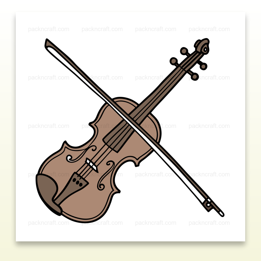 Illustration de violon mélodieux en style dessin vectoriel pour projets créatifs.