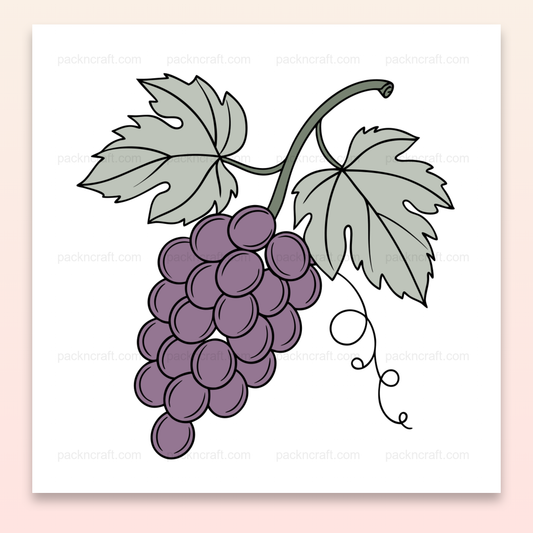 Illustration de raisin élégant en style pastel pour divers projets créatifs.