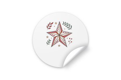 Sticker avec illustration festive étoile stylisée décor de Noël