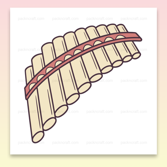 Illustration vectorielle de flûte de Pan harmonieuse, idéale pour musique et déco ethnique.