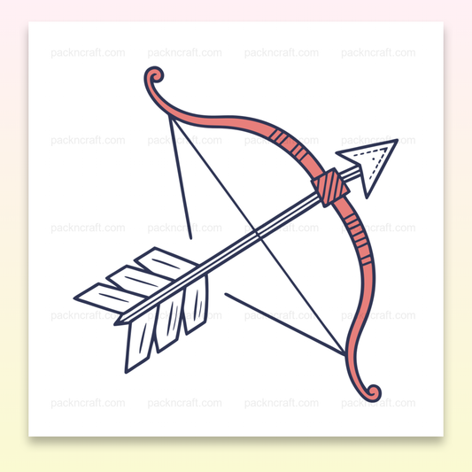 Illustration vectorielle d'un arc en action, idéal pour projets DIY et créatifs.