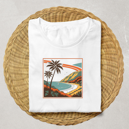 T-shirt avec impression vintage de scène maritime