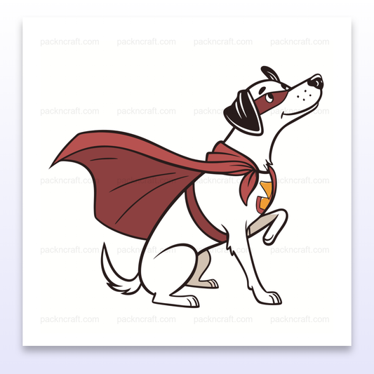 Illustration vectorielle de chien super-héros minimaliste pour divers usages créatifs.
