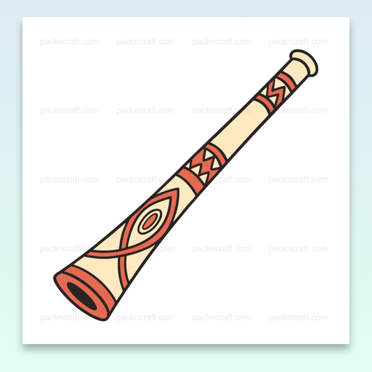 Illustration vectorielle d'un didgeridoo exotique en style tribal pour usage créatif.