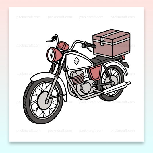 Illustration numérique d'une moto vintage des années 1960.