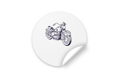 Sticker moto police vintage, idéal pour personnalisation rétro.