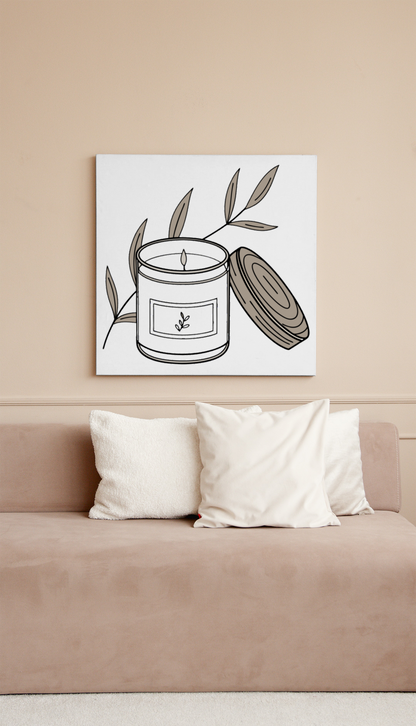 Cadre décoratif minimaliste arborant une icône nature apaisante
