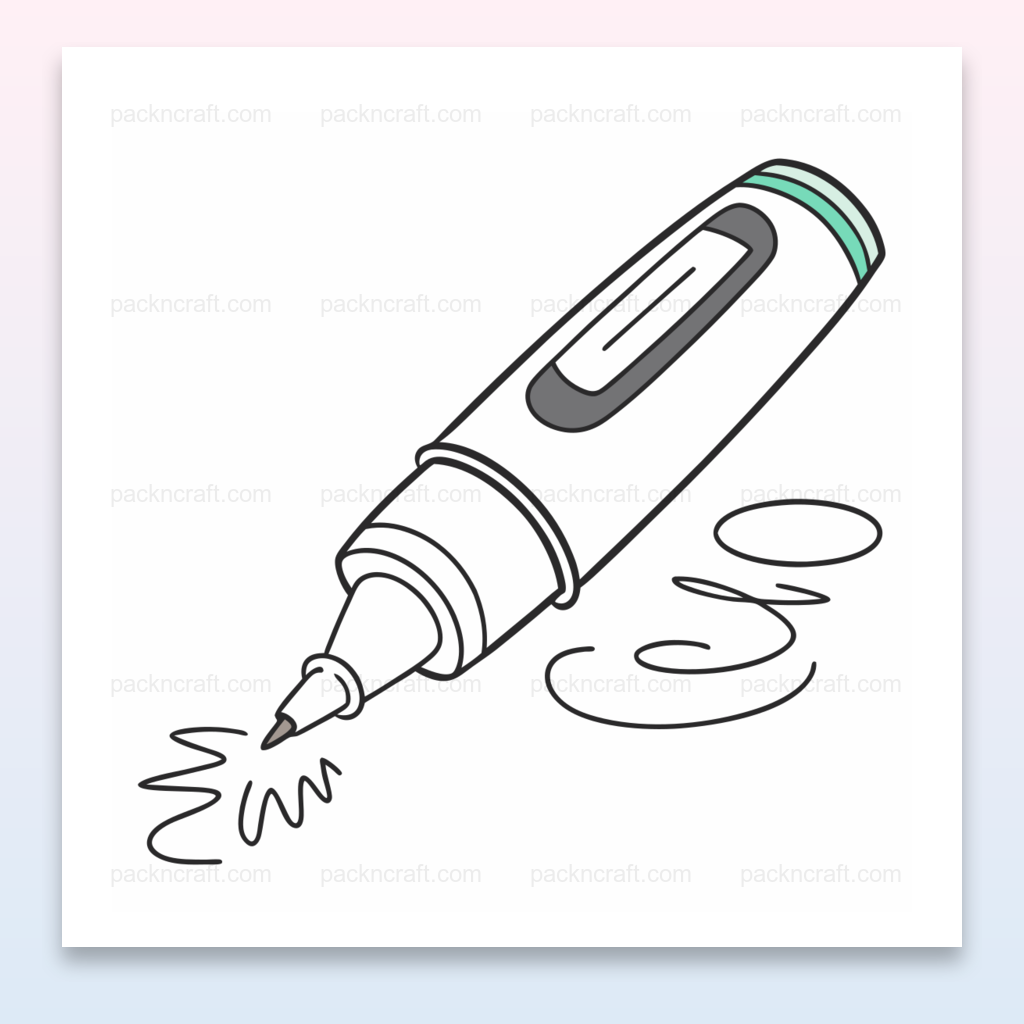 Illustration minimaliste d'un stylo à encre pour design créatif.