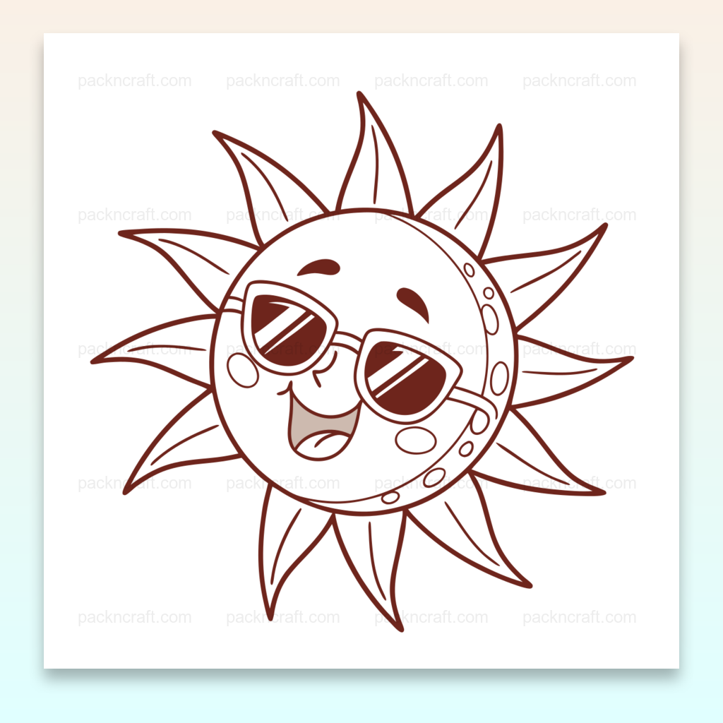 Illustration SEO d'un soleil souriant avec lunettes pour projets estivaux.