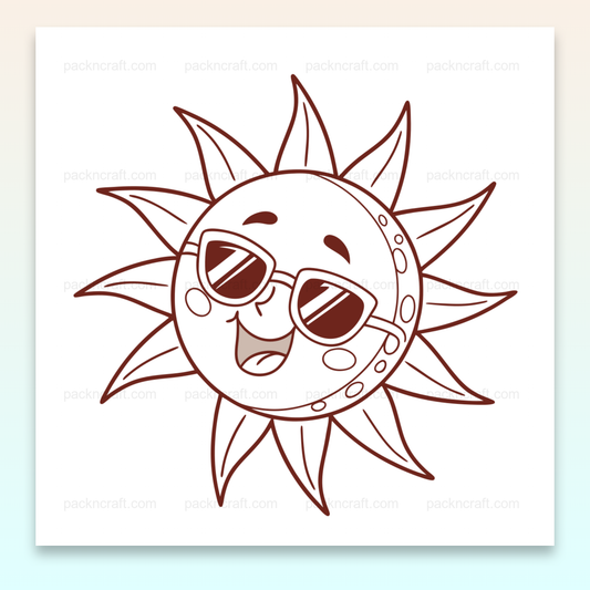 Illustration SEO d'un soleil souriant avec lunettes pour projets estivaux.