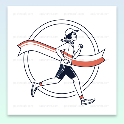 Illustration d'une joggeuse dynamique en style minimaliste, idéale pour décoration et projets sportifs.