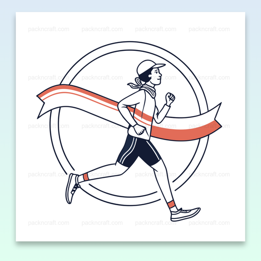 Illustration d'une joggeuse dynamique en style minimaliste, idéale pour décoration et projets sportifs.