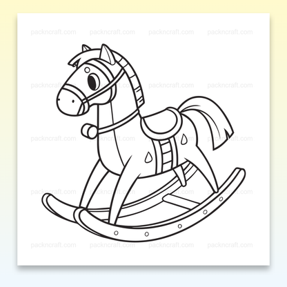 Illustration vectorielle d'un cheval à bascule enjoué pour projets DIY