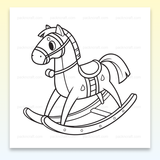 Illustration vectorielle d'un cheval à bascule enjoué pour projets DIY
