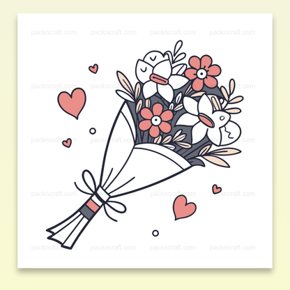 Bouquet de mariage élégant en style vintage découpé en SVG pour des créations inspirées
