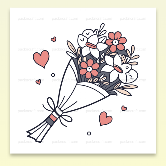 Bouquet de mariage élégant en style vintage découpé en SVG pour des créations inspirées