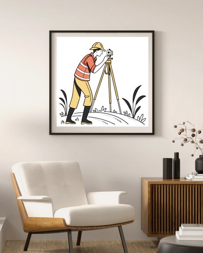 Géomètre en Action | SVG Épuré | Thème Nature