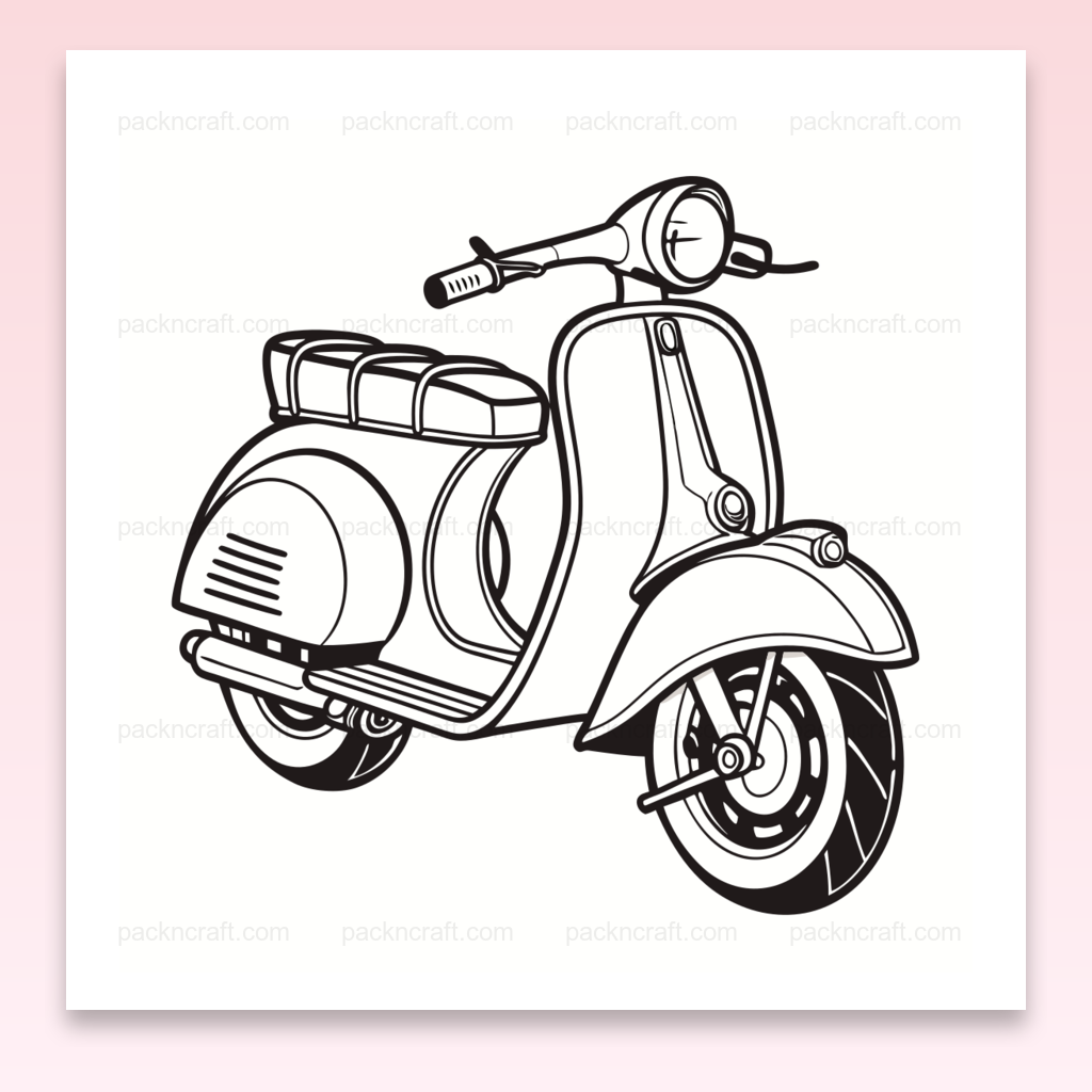Illustration vectorielle d'un Heinkel Tourist 1950s en style rétro pour déco