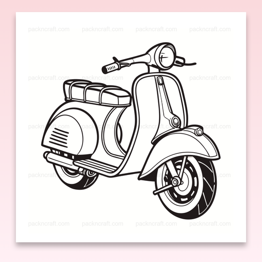 Illustration vectorielle d'un Heinkel Tourist 1950s en style rétro pour déco