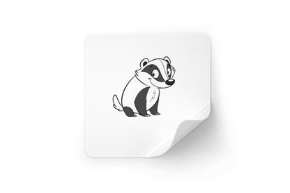 Sticker décoratif en style cartoon avec un blaireau souriant de la forêt