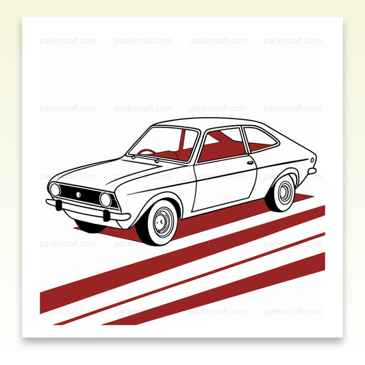 Voiture Vauxhall Viva des années 70 en illustration vectorielle.
