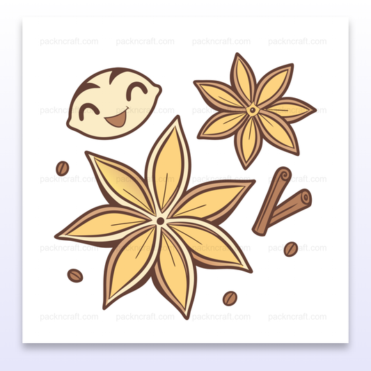 Illustration épices joyeuses en SVG kawaii, idéale pour projets cuisine et épicerie.