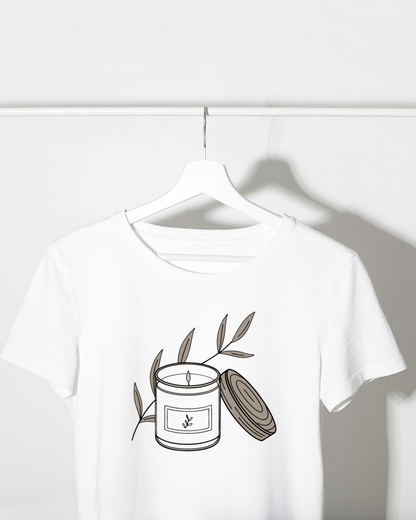 T-shirt minimaliste avec icône naturelle et design apaisant