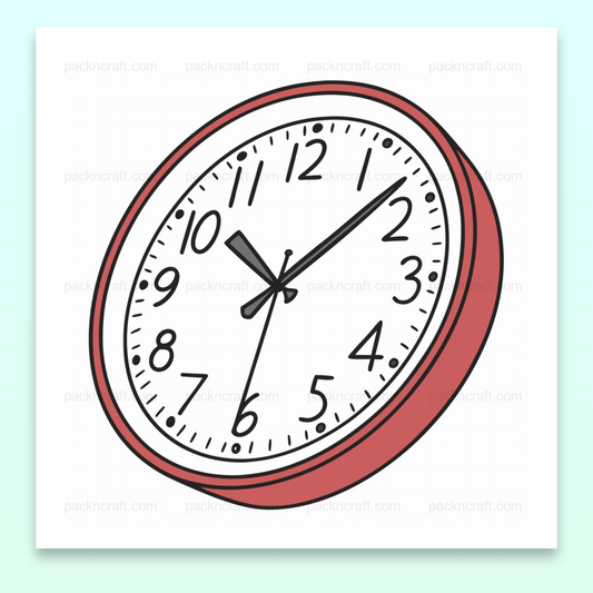Illustration d'une horloge minimaliste, utilisable pour projets DIY, éducatifs et papeterie.