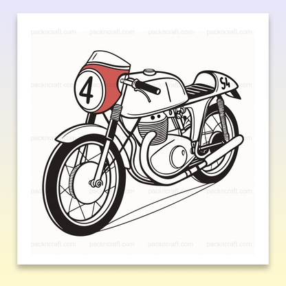 Illustration vintage moto MV Agusta 500GP, idéal pour projets créatifs