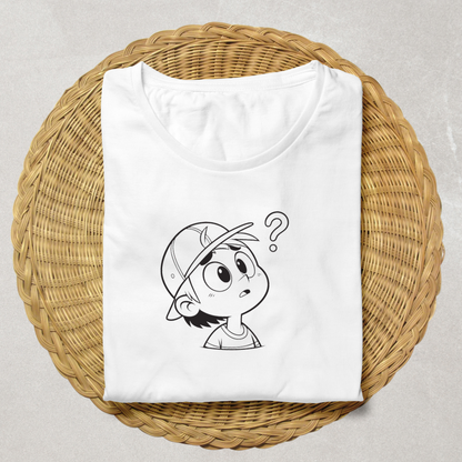 T-shirt avec design stylisé d'un garçon transmettant l'émotion de la jeunesse