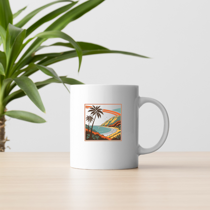 Visuel de mug avec motif de bord de mer rétro