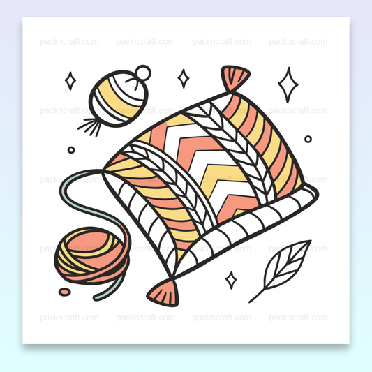 Illustration coussin zébré créatif, fichier numérique SVG pour déco DIY