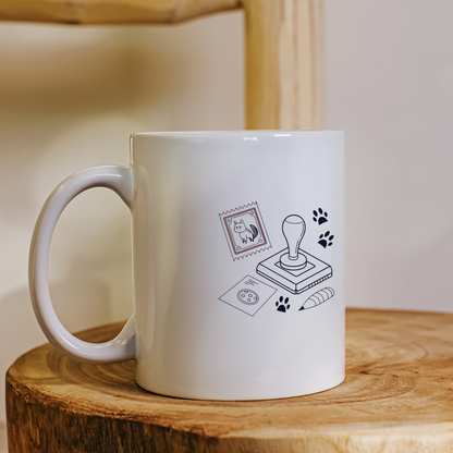 Mug avec design minimaliste et icône numérique décorative