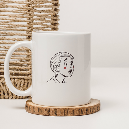 Mug décoré avec un motif ludique enfantin dans un style doodle attrayant