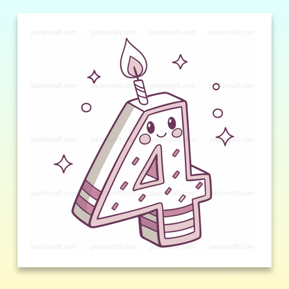 Numéro kawaii avec bougie pour décoration festive et joyeuse