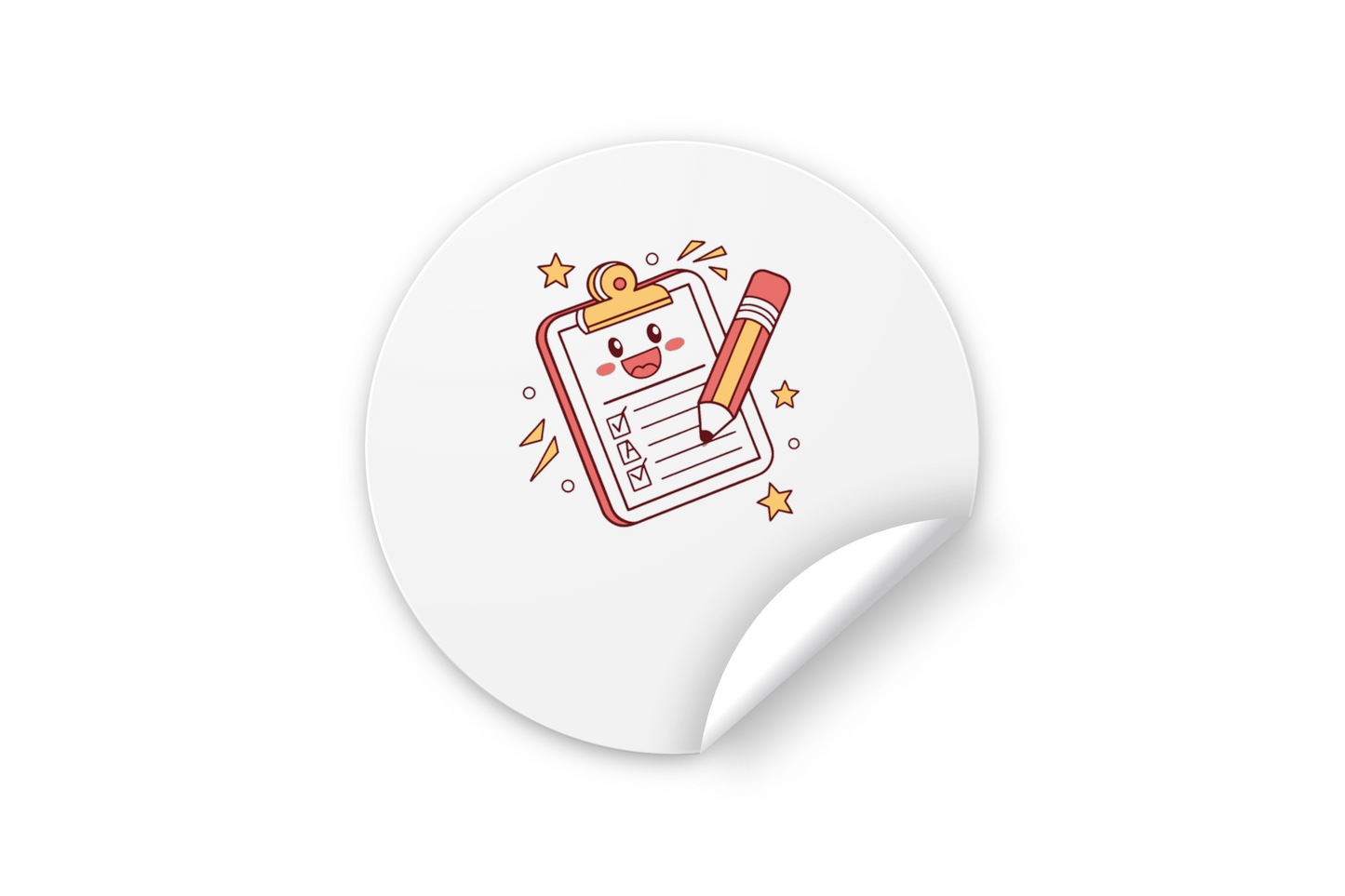 Sticker au style kawaii avec un crayon joyeux pour une école amusante