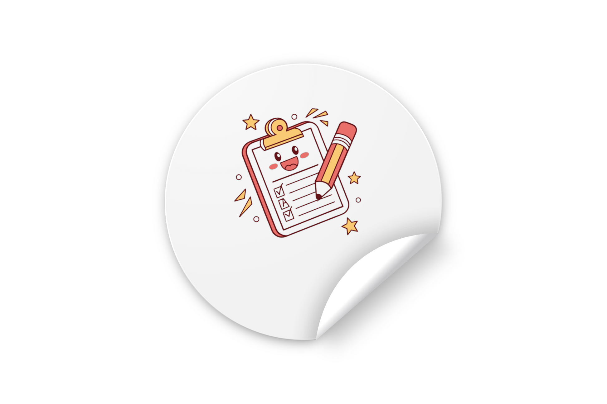 Sticker au style kawaii avec un crayon joyeux pour une école amusante