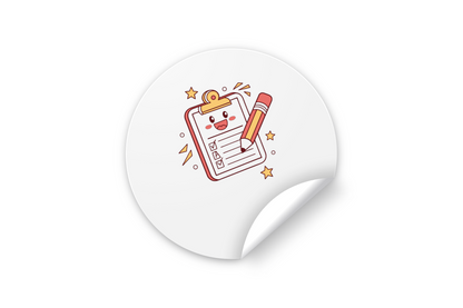 Sticker au style kawaii avec un crayon joyeux pour une école amusante