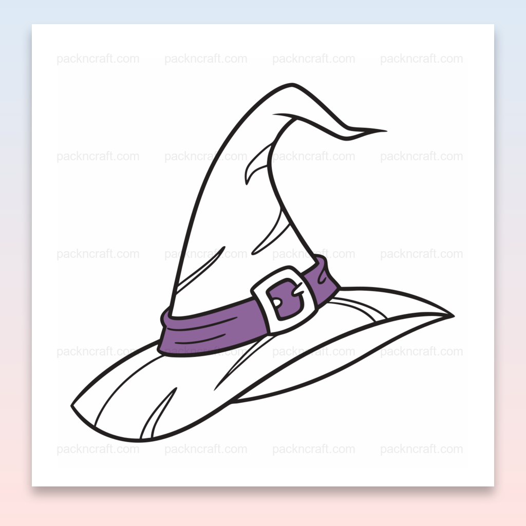 Illustration de chapeau de sorcière stylisé pour projets DIY Halloween