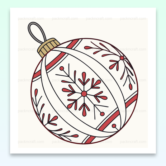 Illustration vectorielle élégante d'une boule de Noël ornementée, idéale pour décorations festives.