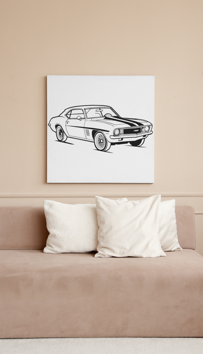 Camaro Classique Rugissement | Art SVG Épuré | Design Vintage